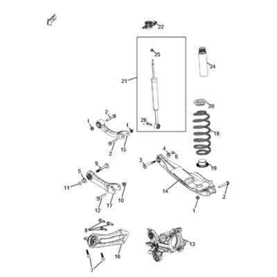 Jeep Cherokee 2014-2018 Rear Suspension And Cradle Screw