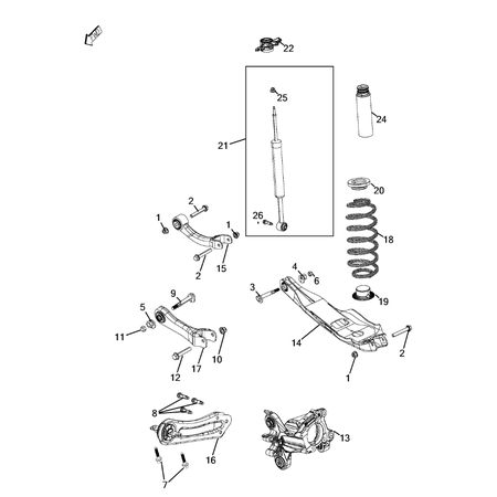 Jeep Cherokee 2014-2018 Rear Suspension And Cradle Nut