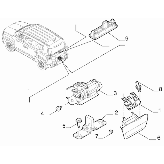 Jeep Renegade 2015-Present Back Door Screw And Washerassy
