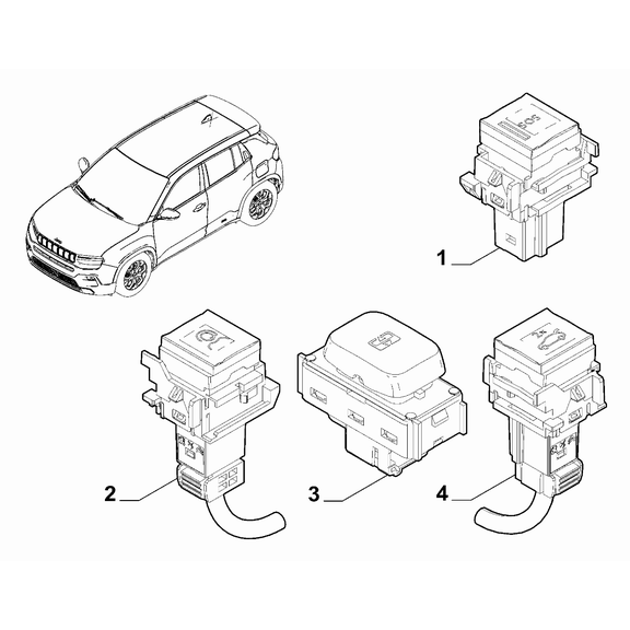 Jeep Avenger 2023-Present Various Control Push Buttons And Switches Switch