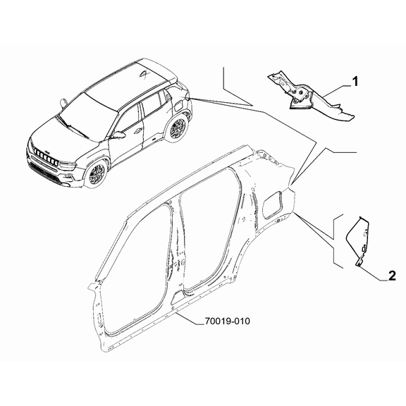 Jeep Avenger 2023-Present Bodyshell, Panels (Rear Part) Glass Run