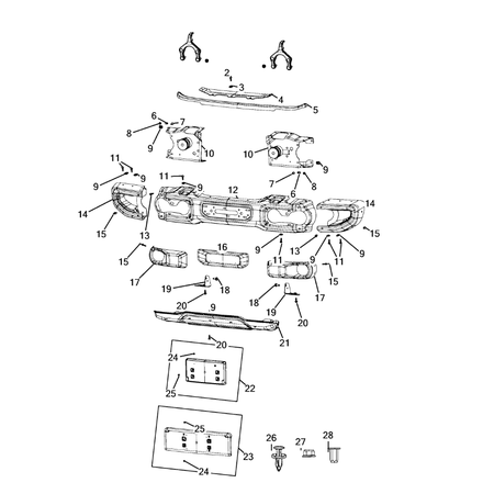 Jeep Wrangler 2018-Present Front Bumper And Fascia Nut