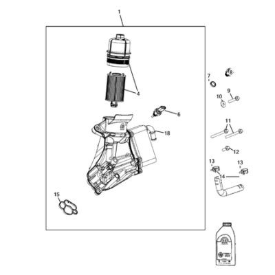 Jeep Wrangler 2018-Present Engine Oiling, Oil Pan And Indicator (Dipstick) Plug