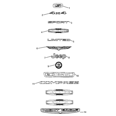 Jeep Compass 2017-Present Nameplates Type Plate