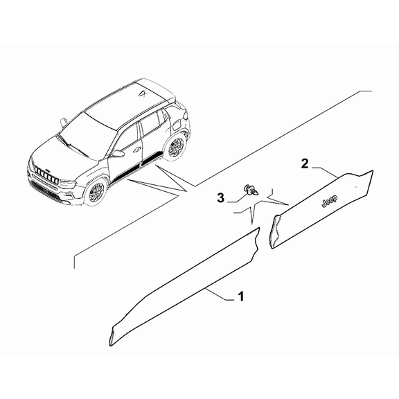 Jeep Avenger 2023-Present Outer Trim Mouldings Moulding