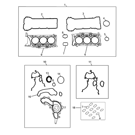 Jeep Cherokee 2014-2018 Engine Identification, Service Engines & Engine Service Kits Seal Gasket