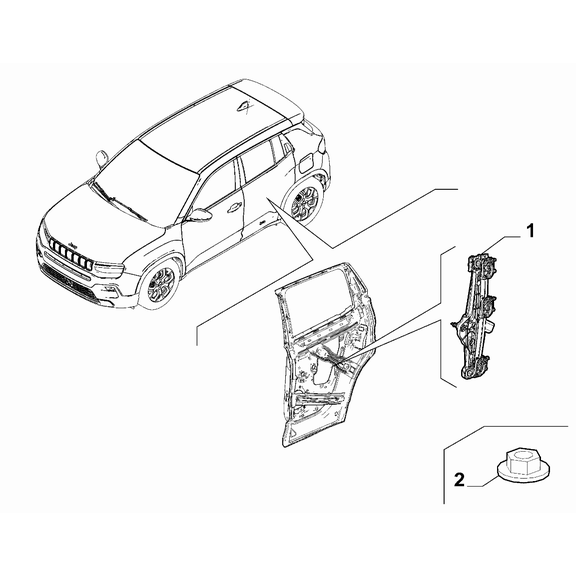 Jeep Avenger 2023-Present Side Rear Doors Window Regulator