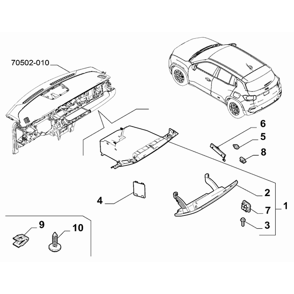 Jeep Avenger 2023-Present Instrument Panel Pad