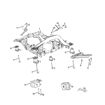 Jeep Grand Cherokee 2011-2020 Front Suspension, Strut And Cradle Strap