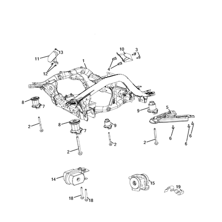 Jeep Grand Cherokee 2011-2020 Front Suspension, Strut And Cradle Cradle