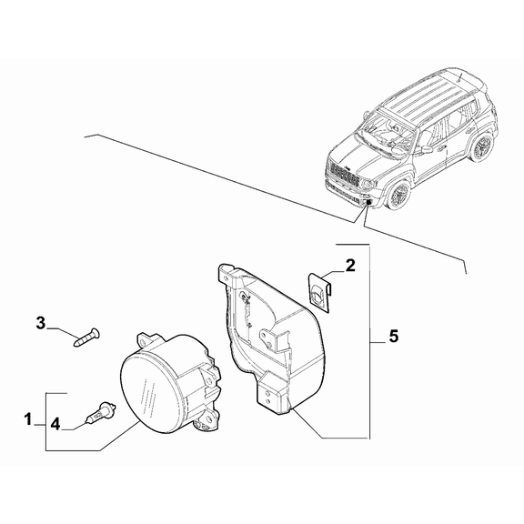 Jeep Renegade 2015-Present Outer Lighting Clip