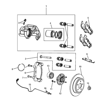 Jeep Grand Cherokee 2011-2020 Rear Brakes Small Cylinder Kit