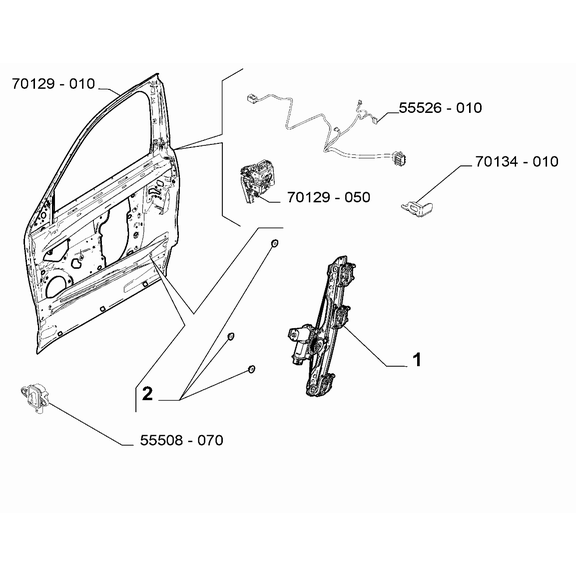 Jeep Avenger 2023-Present Side Front Doors Window Regulator