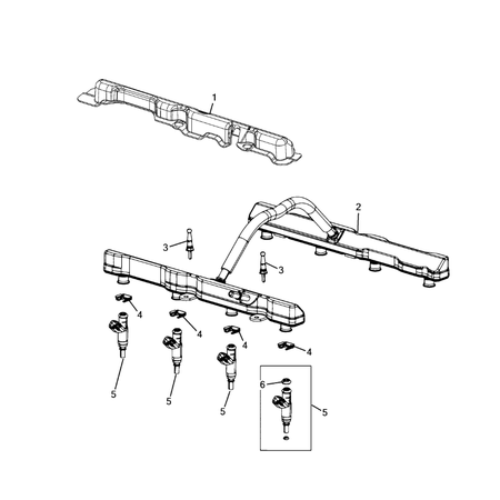 Jeep Wrangler 2018-Present Fuel Rail And Injectors Ring