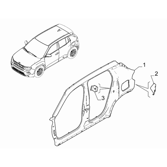 Jeep Avenger 2023-Present Bodyshell, Panels (Central Part) Reinforcement