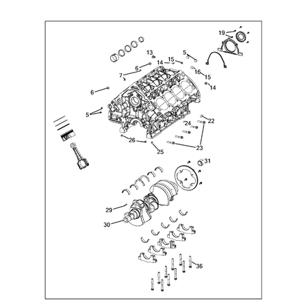 Jeep Grand Cherokee 2011-2020 Cylinder Block Screw