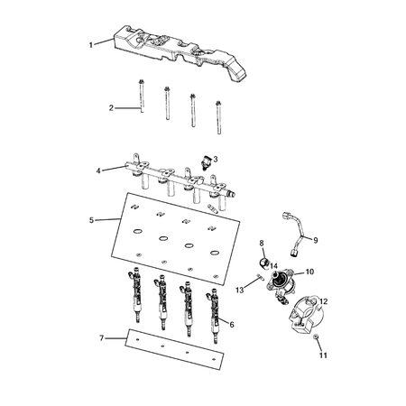 Jeep Wrangler 2018-Present Fuel Rail And Injectors Stud