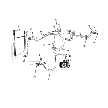 Jeep Grand Cherokee 2011-2020 Air Conditioner And Heater Plumbing Pipe