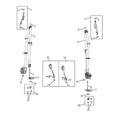 Jeep Grand Cherokee 2021-Present Seat Belts Belt Coupling Part