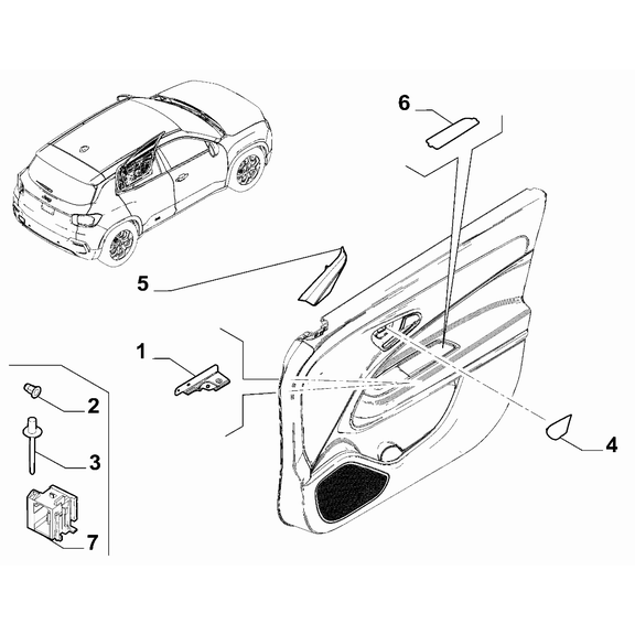 Jeep Avenger 2023-Present Accessory For Front Door Panels Rivet