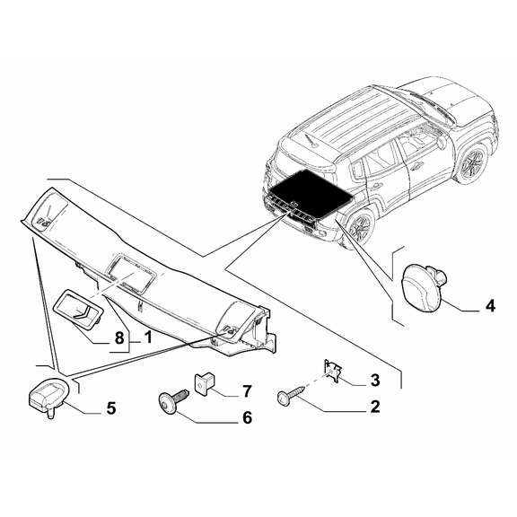 Jeep Renegade 2015-Present Baggage Compartment Interior Trimming Ornament