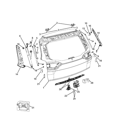 Jeep Cherokee 2014-2018 Lift And Tail Gates Door