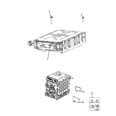 Jeep Grand Cherokee 2021-Present Battery, Battery Tray And Cables Adhesive Label