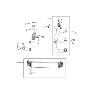 Jeep Compass 2017-Present Radiator And Related Parts; Charge Air Cooler Pipe