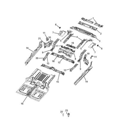 Jeep Wrangler 2018-Present Floor Pans Side Member