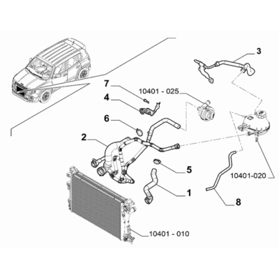 Jeep Renegade 2015-Present Radiator And Leads Sleeve