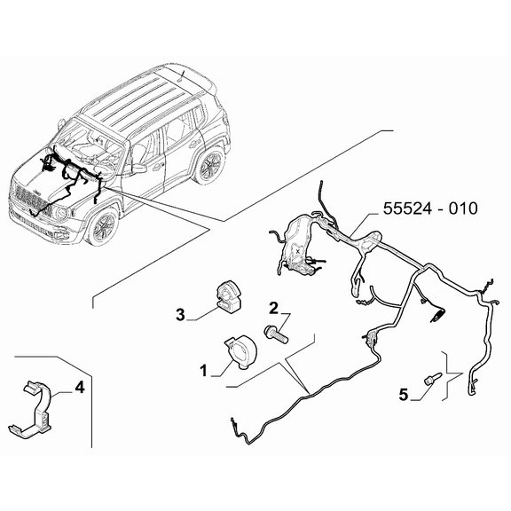 Jeep Renegade 2015-Present Cable Set Fixings Clip
