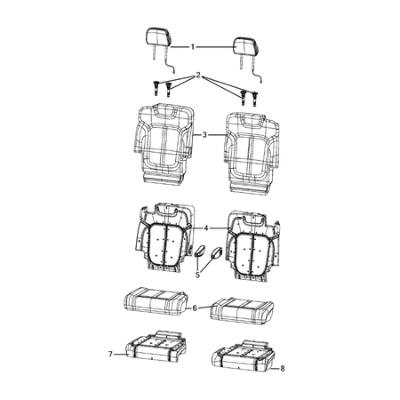 Jeep Grand Cherokee 2021-Present Rear Seats – Second Row Cushion Lining