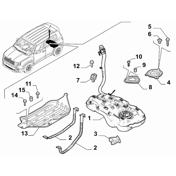 Jeep Renegade 2015-Present Fuel Tank Clip