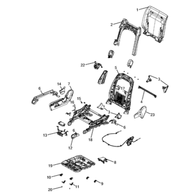 Jeep Grand Cherokee 2011-2020 Front Seats – Adjusters, Recliners, Shields And Risers Framing