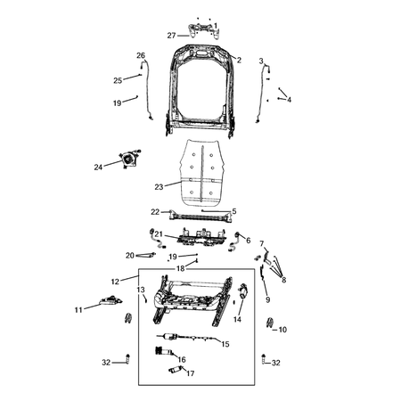 Jeep Grand Cherokee 2021-Present Front Seats – Adjusters, Recliners, Shields And Risers Bush