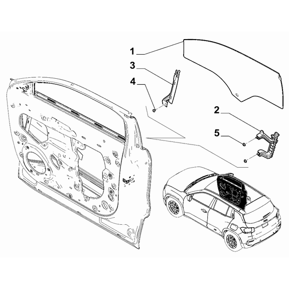 Jeep Avenger 2023-Present Side Front Doors Athermal Crystal