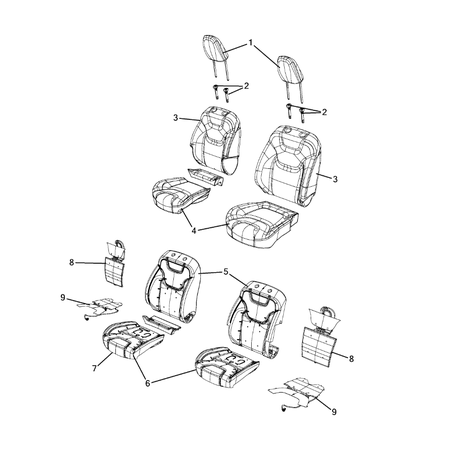 Jeep Cherokee 2014-2018 Front Seats – First Row Back Lining