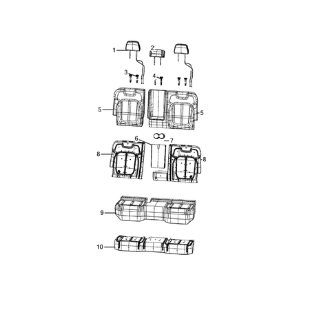 Jeep Grand Cherokee 2021-Present Rear Seats – Second Row Back Lining