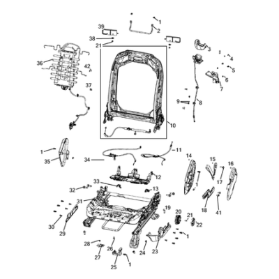 Jeep Wrangler 2018-Present Front Seats – Adjusters, Recliners, Shields And Risers Screw