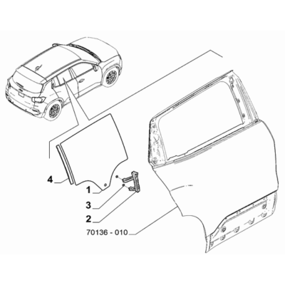 Jeep Avenger 2023-Present Side Rear Doors Athermal Crystal