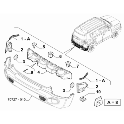 Jeep Renegade 2015-Present Rear Bumper Seal Gasket