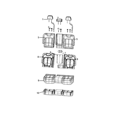 Jeep Grand Cherokee 2021-Present Rear Seats – Second Row Back Lining