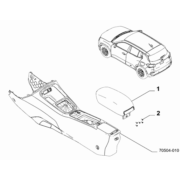 Jeep Avenger 2023-Present Dashboard (Console) Screw