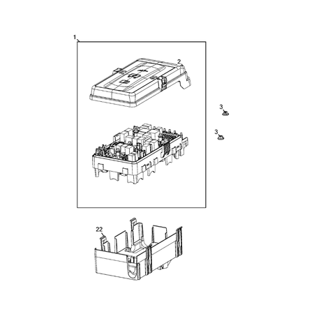 Jeep Wrangler 2018-Present Power Distribution, Fuse Block, Junction Block, Relays And Fuses Electric Cable