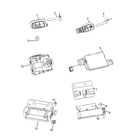 Jeep Cherokee 2014-2018 Keys, Modules And Engine Controllers Remote Control