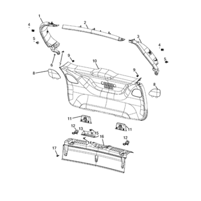 Jeep Compass 2017-Present Liftgate Panel And Scuff Plate Screw And Washerassy