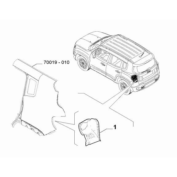 Jeep Renegade 2015-Present Bodyshell, Panels (Rear Part) End Plate