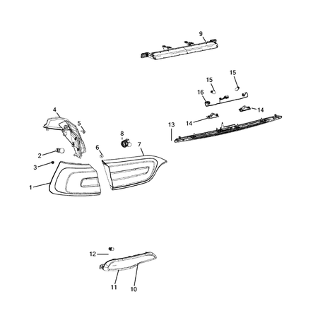 Jeep Cherokee 2014-2018 Lamps-Interior And Exterior Grommet Kit