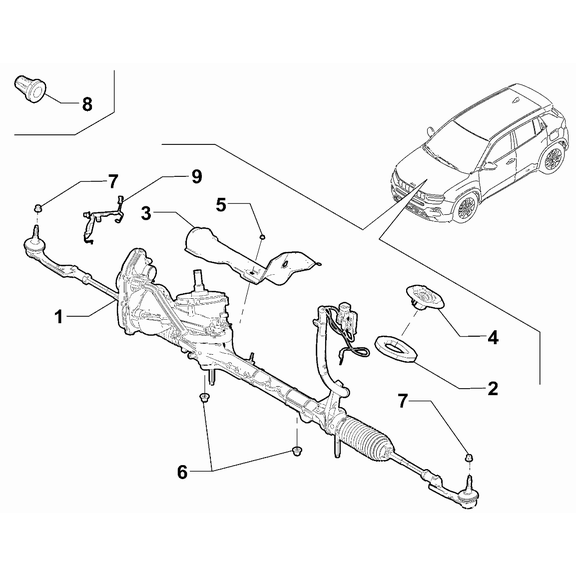 Jeep Avenger 2023-Present Steering Gear Steering Box