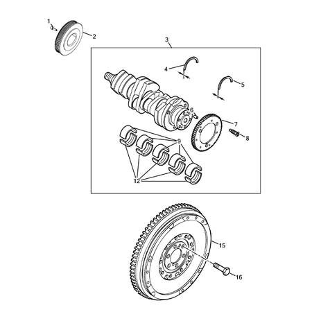 Jeep Cherokee 2014-2018 Crankshaft, Piston, Drive Plate, Flywheel, And Damper Screw